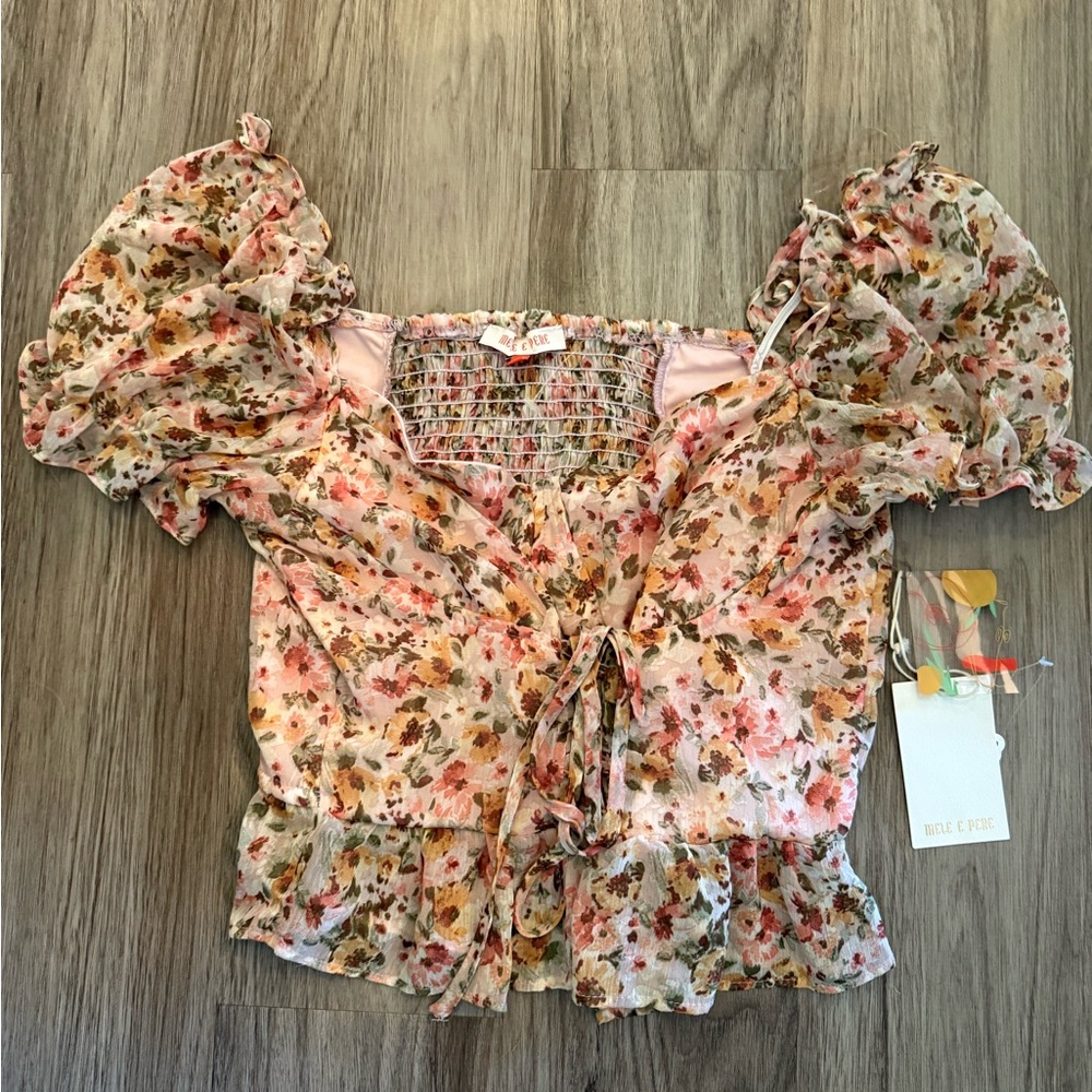 Chic Floral Puff Sleeve Blouse